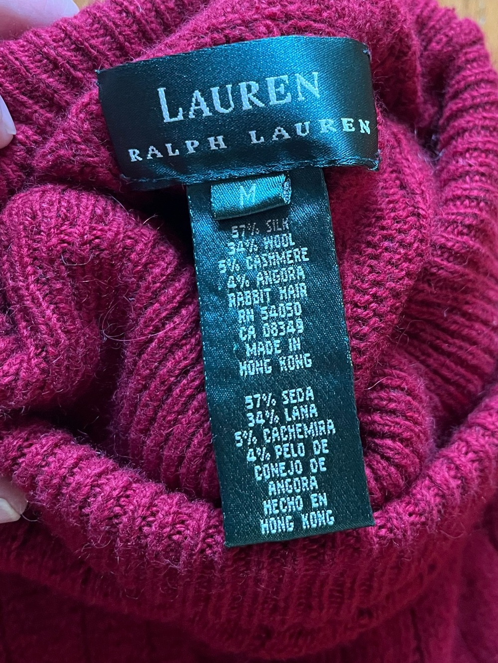Vintage Lauren Ralph Lauren Silk & Wool Sleeveless Cable-Knit Turtleneck Dress - Picture 2 of 8